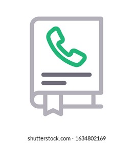 phone book vector color line icon