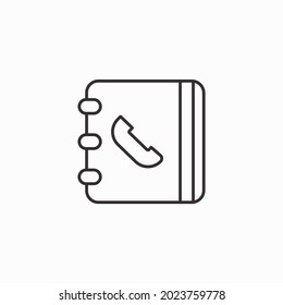 Phone book vector graphics icon in black color. Phonebook agenda outline icon. linear style sign for mobile concept