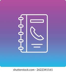 Icono de Vector de la libreta de teléfonos. Se puede utilizar para aplicaciones de impresión, móviles y de Web.