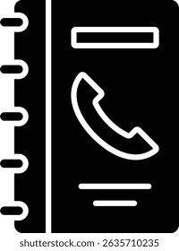Icono de Vector de la libreta de teléfonos. Se puede utilizar para aplicaciones de impresión, móviles y de Web.
