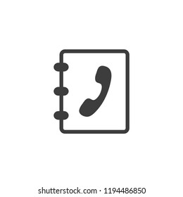 Phone book vector icon. Contact symbol