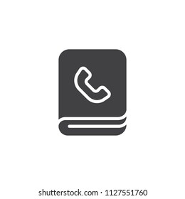 Phone book vector icon. filled flat sign for mobile concept and web design. Telephone directory simple solid icon. Symbol, logo illustration. Pixel perfect vector graphics