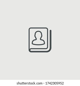 Phone book vector icon illustration sign