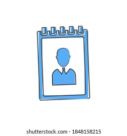 Phone book. Vector icon of a notebook for recording telephone numbers cartoon style on white isolated background.