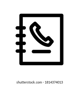 phone book vector icon outline style illustration on white background