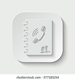 phone book vector icon - paper illustration