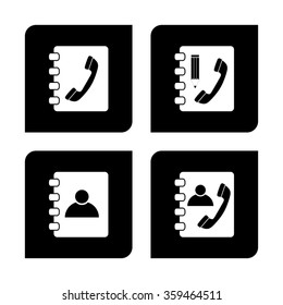 phone  book vector icon set