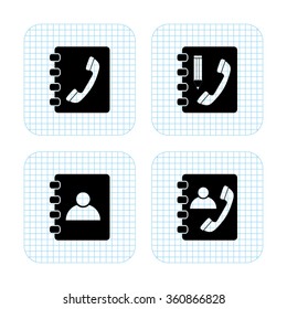 phone book  vector icon set