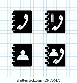 phone book  vector icon set