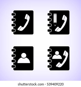 phone book  vector icon set