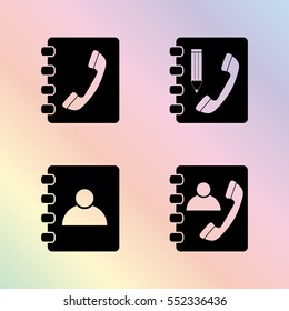 phone book vector icon set