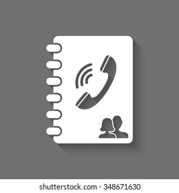 phone book vector icon with shadow