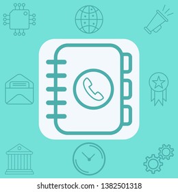 Phone book vector icon sign symbol