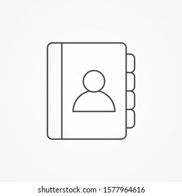 Phone book vector icon sign symbol