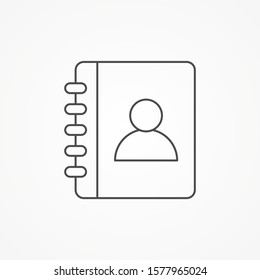Phone book vector icon sign symbol
