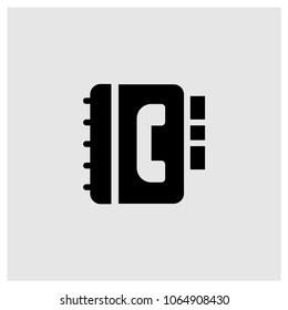 Phone book vector icon in trendy flat style isolated on grey background
