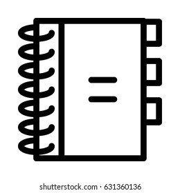 Phone Book Vector Line Icon