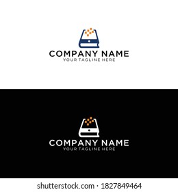 Phone book vector logo template. This design use blue color.