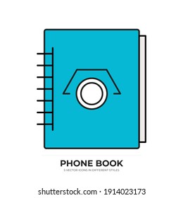 icono de tipo vector de libreta de teléfonos