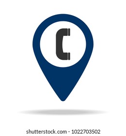 phone booth in blue map pin icon. Element of map point for mobile concept and web apps. Icon for website design and development, app development. Premium icon on white background
