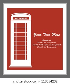 phone booth card design. vector illustration