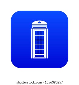 Phone booth icon digital blue for any design isolated on white vector illustration