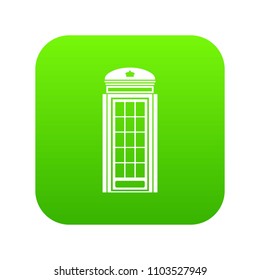Phone booth icon digital green for any design isolated on white vector illustration