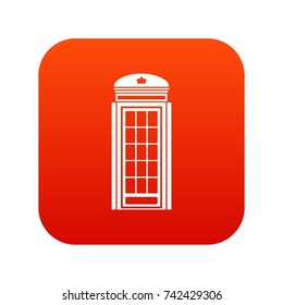 Phone booth icon digital red for any design isolated on white vector illustration