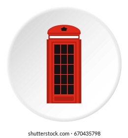 Phone booth icon in flat circle isolated vector illustration for web