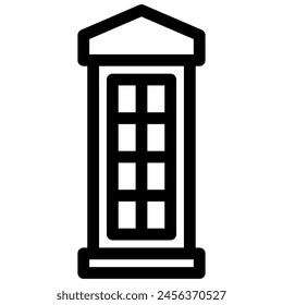 phone booth icon illustration with outline style