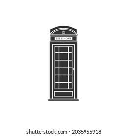Phone booth icon isolated on white background. Vector art