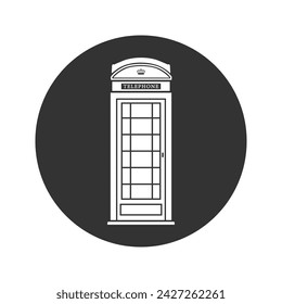 Phone booth icon isolated on white background. Vector art