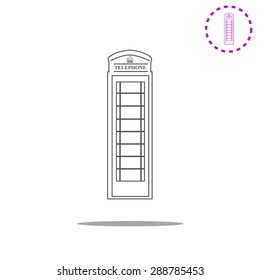 Phone booth icon isolated on white background. Vector art