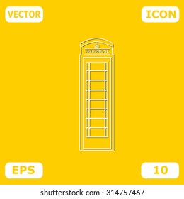 Phone booth icon isolated on white background. Vector art