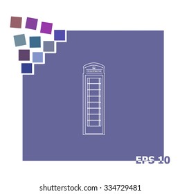 Phone booth icon isolated on white background. Vector art.