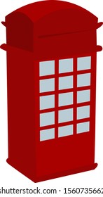 Cabina de teléfono, ilustración, vector sobre fondo blanco.