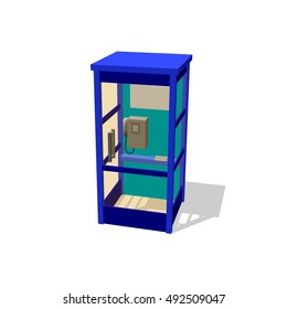 Phone booth. Isolated on white background. Vector illustration.