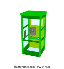 Phone booth. Isolated on white background. Vector illustration.Flat style.