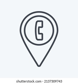 Phone Booth Location Icon in trendy line style isolated on soft blue background