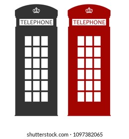 Phone Booth, London Red cabin, English telephone Street box. Symbol of the UK. Vector