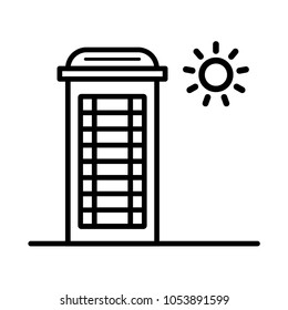 Phone booth in the park illustration