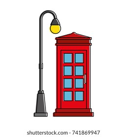 phone booth with park lantern