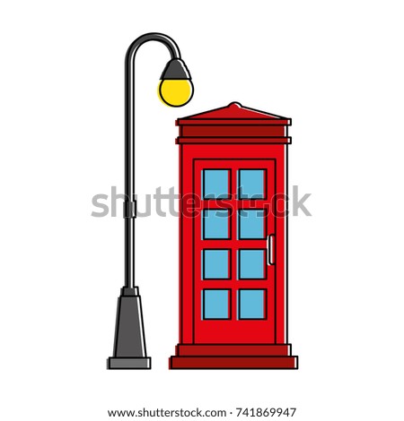 phone booth with park lantern