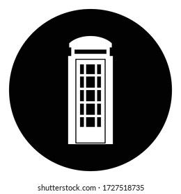 Phone booth simple icon. Flat desing