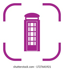 Icono simple de cabina telefónica. Diseño plano