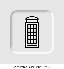 Phone booth simple icon. Flat desing. Neumorphism design.ai