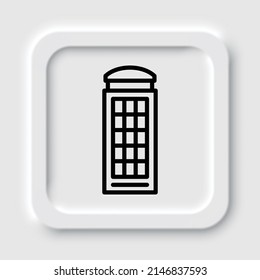 Icono simple de cabina telefónica. Diseño plano. Diseño de neutralismo.ai