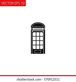 Phone booth Vector Icon.