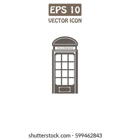Phone booth Vector Icon.  