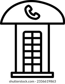 Phone Booth Vector Icon Line Style